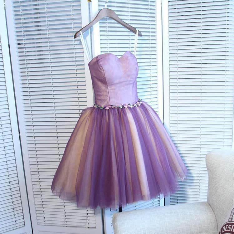 A-line Sweetheart Tulle Pretty Homecoming Dresses Mini Prom Dress PD391 by pgmdress