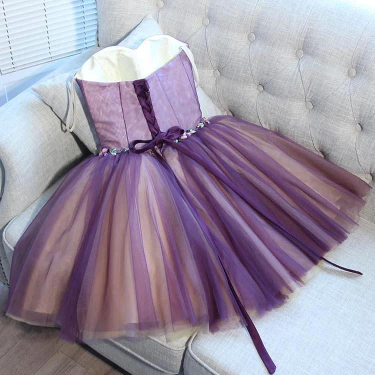 A-line Sweetheart Tulle Pretty Homecoming Dresses Mini Prom Dress PD391 by pgmdress