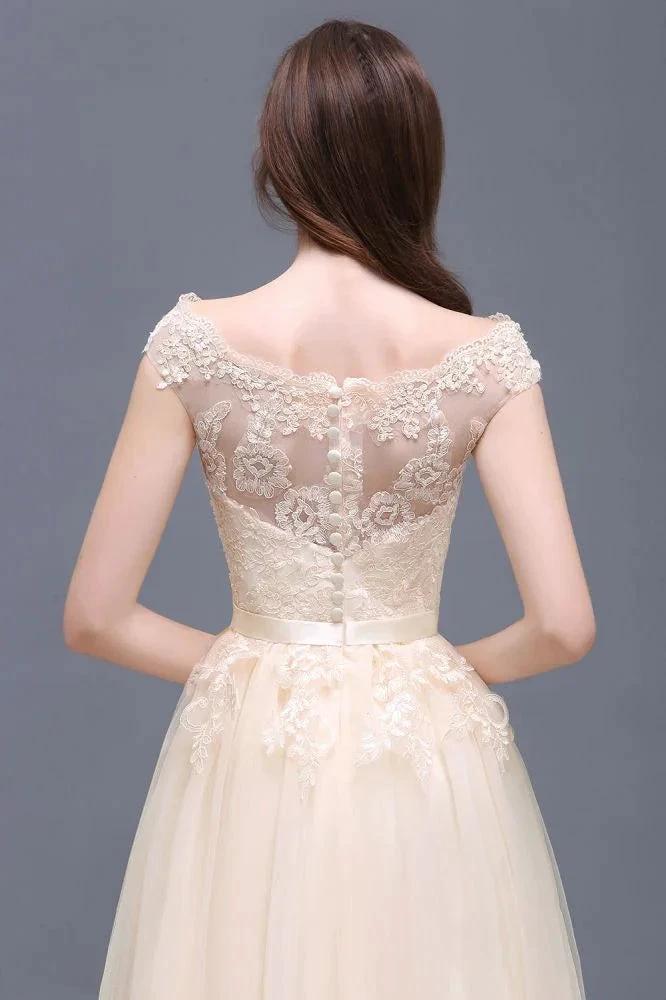 A-line Tulle Lace Appliques Floor-Length Prom Dress by misshow.com