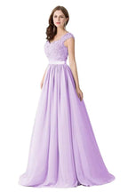 A-line V Neck Chiffon Bridesmaid Dress with Appliques by misshow.com