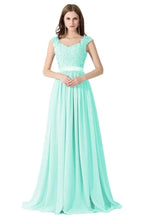 A-line V Neck Chiffon Bridesmaid Dress with Appliques by misshow.com