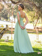 A-line V-neck Floor-length Chiffon Bridesmaid Dress by Anne of Brittany