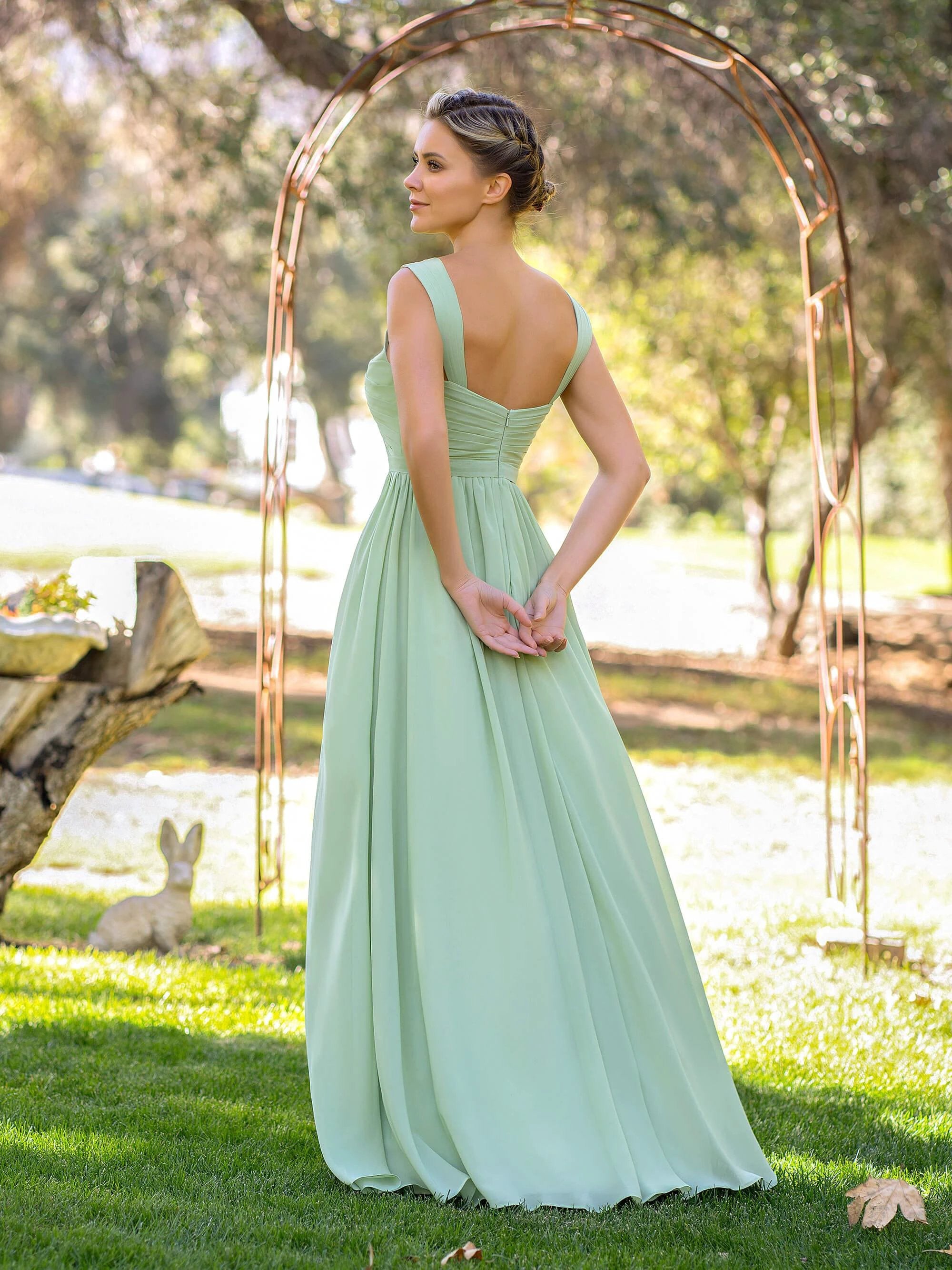 A-line V-neck Floor-length Chiffon Bridesmaid Dress by Anne of Brittany