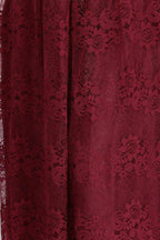 A-Line V-neck Floor Length Sleeveless Plus size Lace Burgundy Evening Dresses by misshow.com
