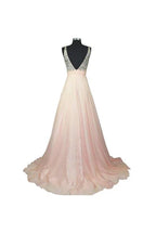 A Line V-neck Formal Chiffon Prom Dress With Beading PG257 by pgmdress