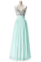 A-line V-neck Sequined Chiffon Party Dress by misshow.com