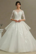 A-line Wedding dress | Wedding dresses with sleeves by misshow.com