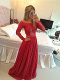 A-Line/Elegant Off-the-Shoulder Chiffon Applique Prom Dresses by misshow.com