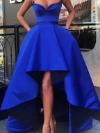 A-Line/Elegant Satin Ruffles Sweetheart Sleeveless Asymmetrical Prom Dresses by misshow.com