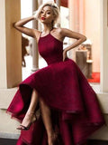 A-Line/Elegant Sleeveless Jewel Asymmetrical Ruffles Lace Prom Dresses by misshow.com