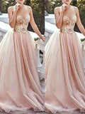 A-Line/Elegant Sweetheart Sleeveless Beading Tulle Prom Dresses by misshow.com