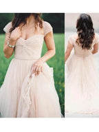 A-Line/Elegant Sweetheart Sleeveless Floor-Length Ruched Chiffon Prom Dresses by misshow.com
