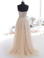 A-Line/Elegant Sweetheart Tulle Sleeveless Prom Dresses by misshow.com