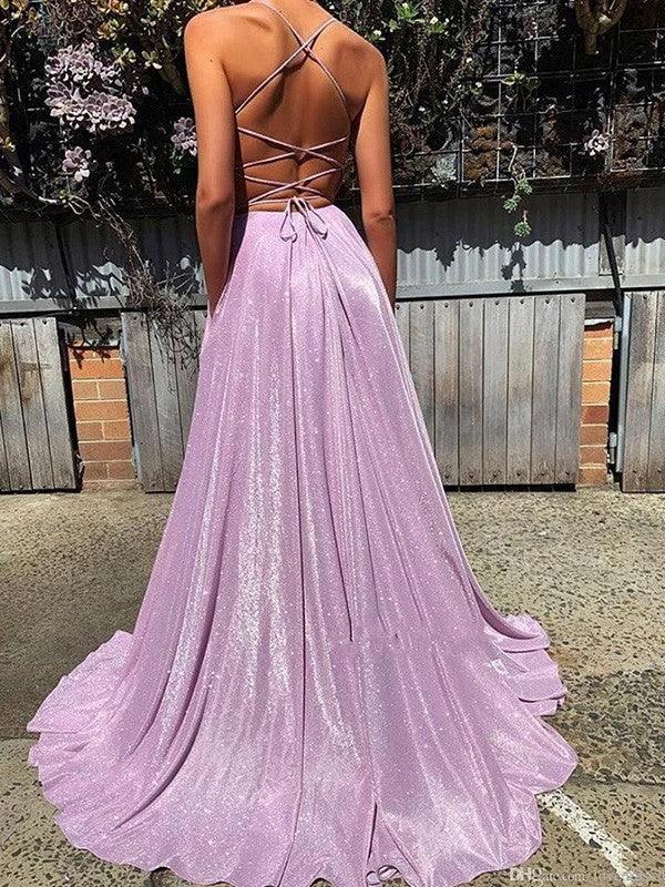 A-Line/Elegant V-neck Ruffles Sleeveless Prom Dresses by misshow.com