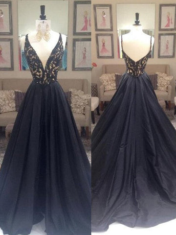 A-Linie/Elegant V-Ausschnitt Ärmellos Taft Ballkleider