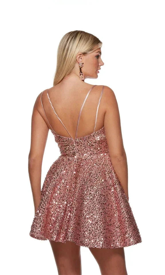 Off The Shoulder Cocktail Dresses Shiny Party Dresses SYH84 by vivymakudress