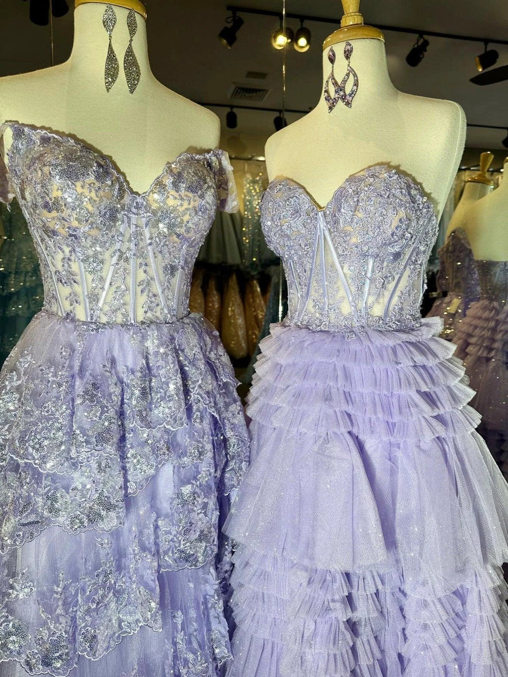 Adelyn |A-Line Sweetheart Tiered Long Tulle Prom Dress by KissProm