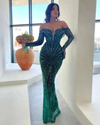 Elegant Green Wedding Dresses Luxurious Beaded Reception Dress Y28 by simplepromdress