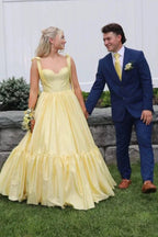 Kamilah| Red Sweetheart Bow Strap A-Line Long Prom Dress by KissProm