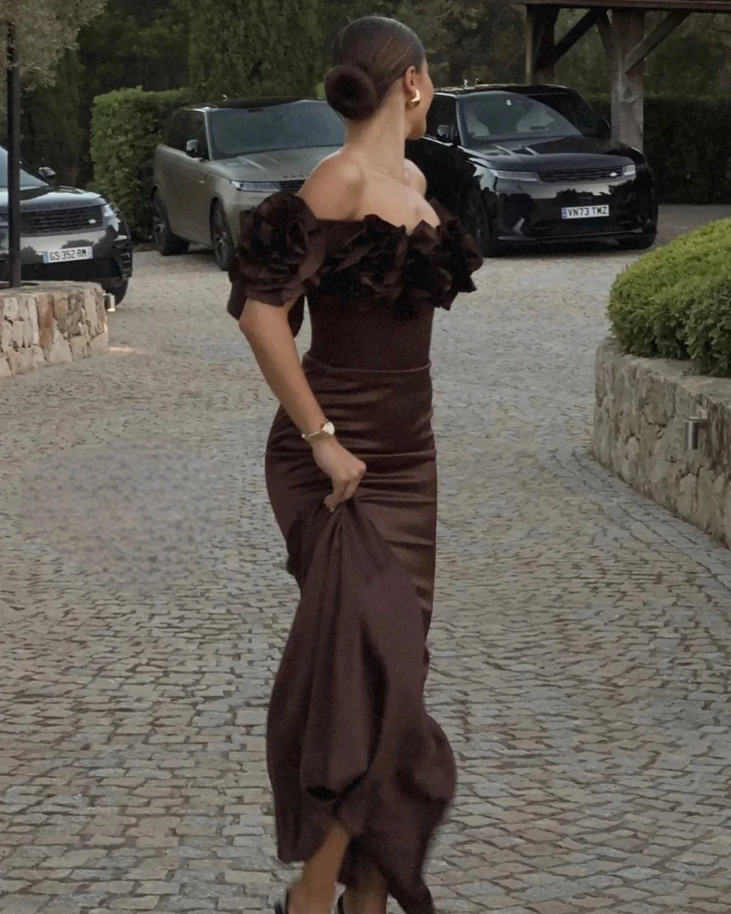 Brown Luxury Mermaid Evening Dress Off The Shoulder Long Prom Dress Y7592 by simplepromdress