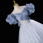 Sweet Blue Tulle Sequins Evening Dress Fairy Ball Gown Y7679 by simplepromdress