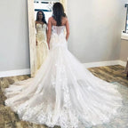 Affordable V-Neck Sleeveless Lace Bridal Wears by misshow.com