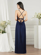 Affordable V-Neck Straps Chiffon Bridesmaid Dresses by misshow.com