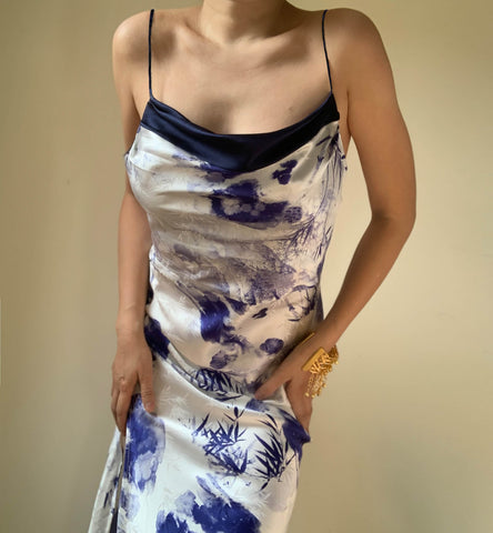 Rhiannon Silk Dress Ink Bamboo