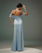 Amazing A-Line Satin Off-The-Shoulder Sleeveless Prom Dresses With Split Front by misshow.com
