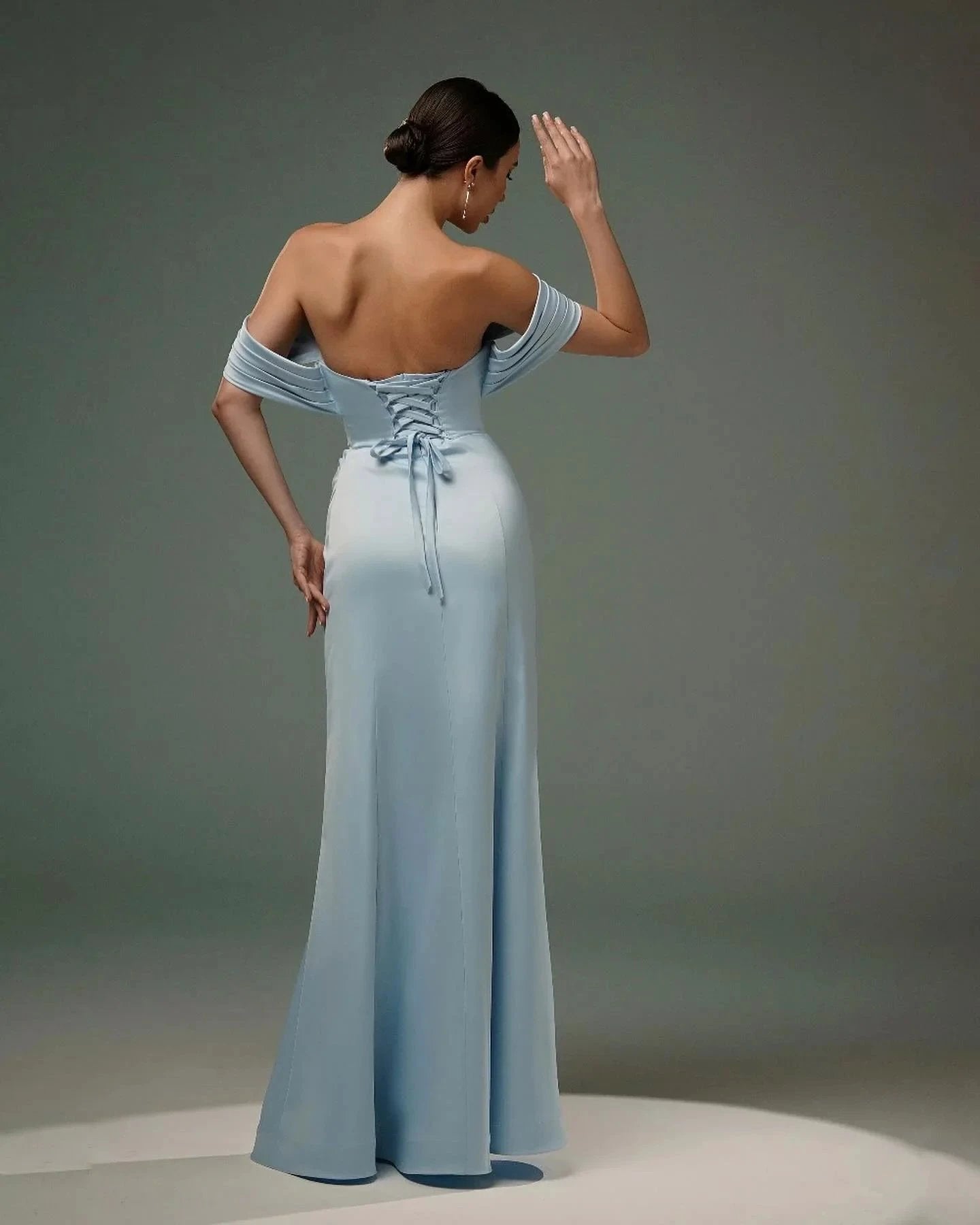 Amazing A-Line Satin Off-The-Shoulder Sleeveless Prom Dresses With Split Front by misshow.com