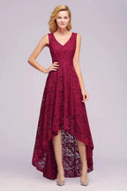 Amazing A-Line V-Neck Sleeveless Lace Bridesmaid Dress by misshow.com