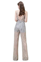 Amazing Illusion High Neck See-through Party Jumpsuit Sleeveless Prom Wear by misshow.com