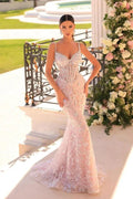 Amazing Long Mermaid Spaghetti Straps Lace Beading Sleeveless Prom Dress by misshow.com