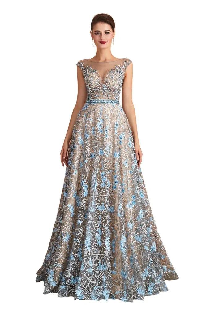Amazing Sleeveless aline Evening Swing Dress Floral Wedding Party Dress by misshow.com