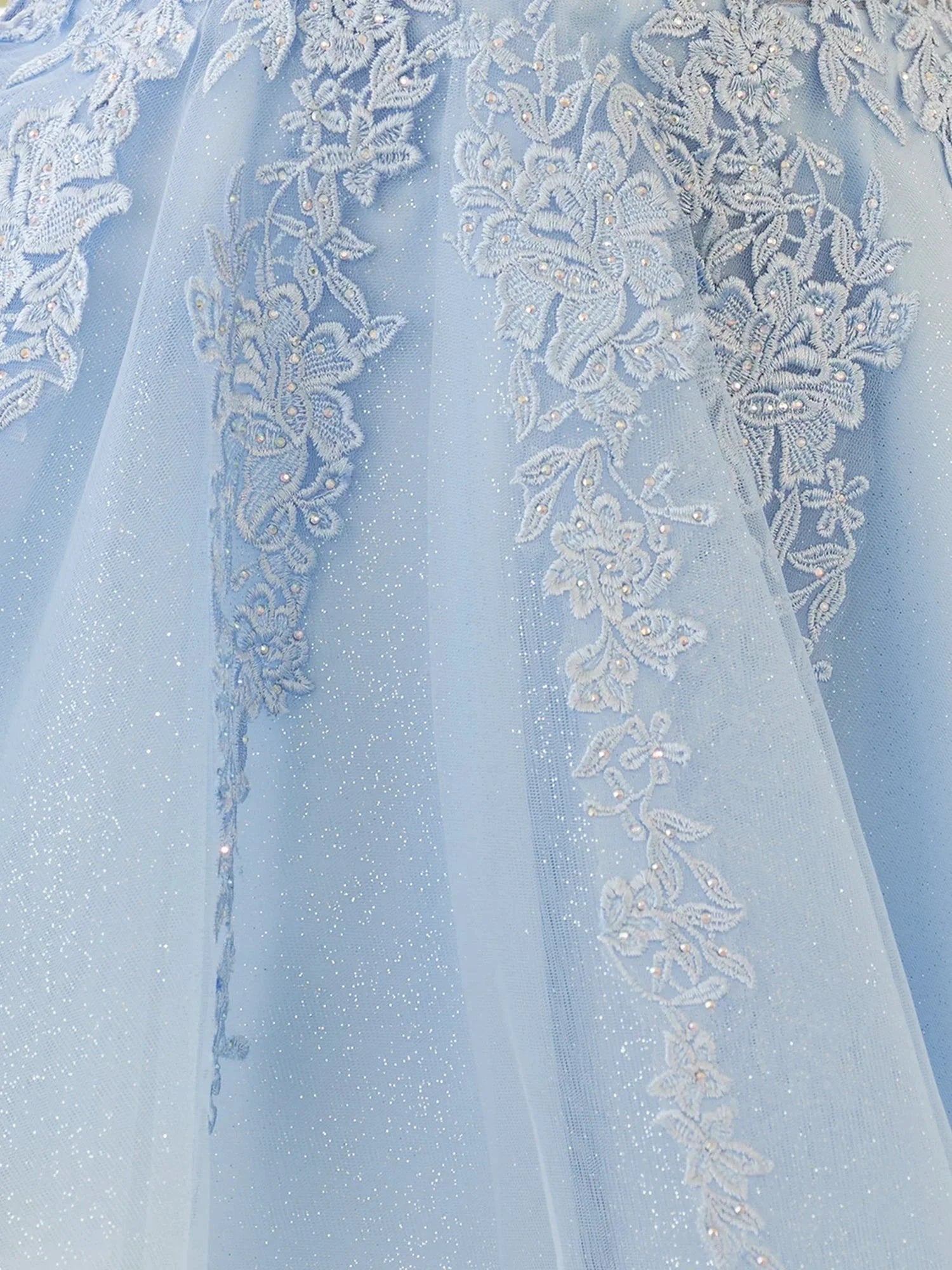 A-Line Spaghetti-Straps Sky Blue Lace Homecoming Dress With Appliques by KissProm