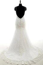 Appliques Spaghetti Strap Mermaid Elegant Wedding Dresses by misshow.com