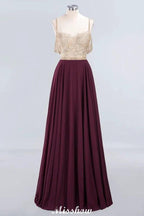 Appliques Spaghetti Straps Prom Dresses | A-Line Sleeveless Evening Dresses by misshow.com
