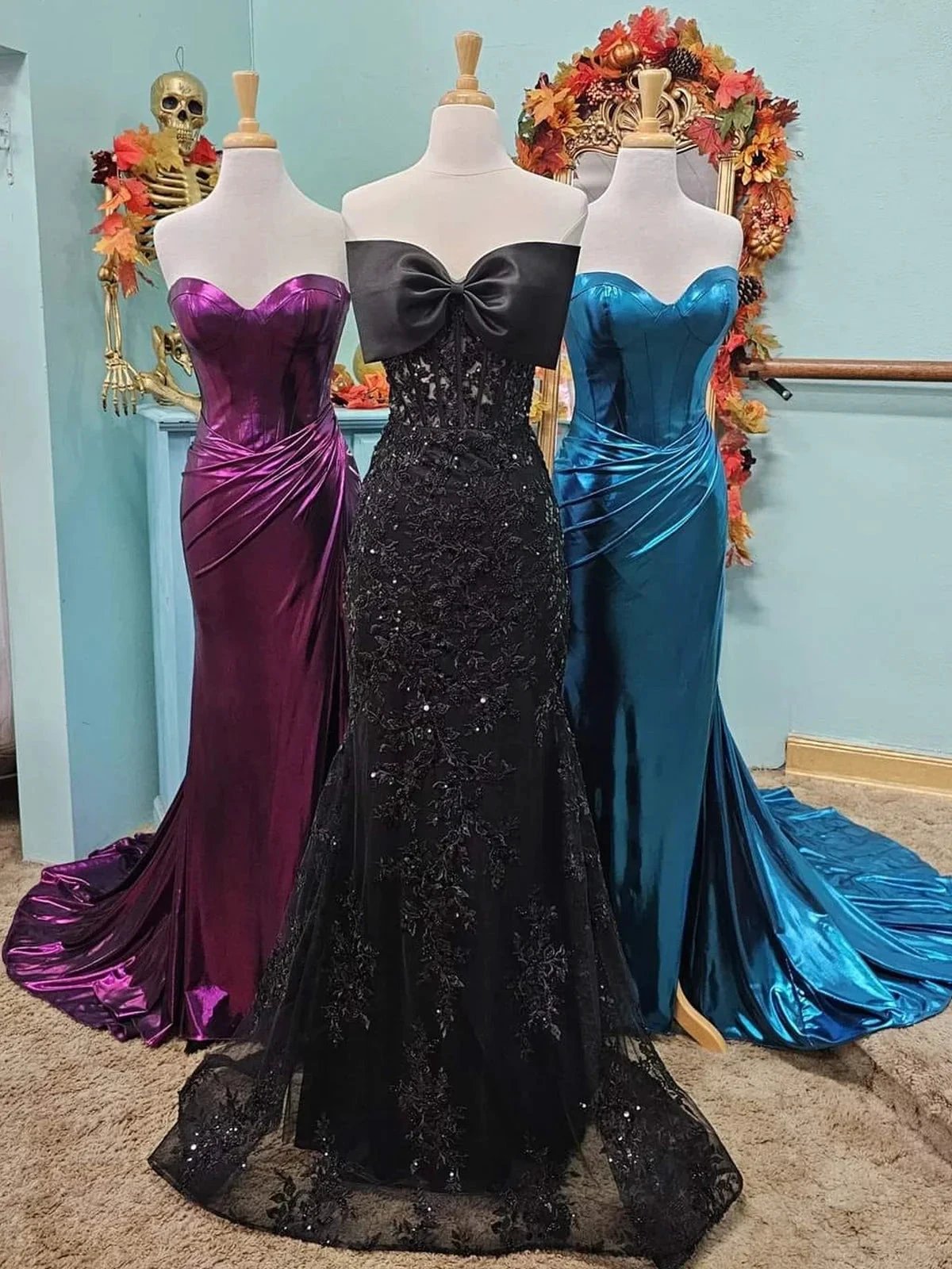 Arvin | Strapless Red Mermaid Lace Appliques Long Prom Dress with Bow by KissProm
