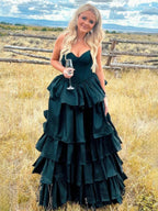 Ausha | Sweetheart Fuchsia Ruffles A-line Prom Dresses by KissProm
