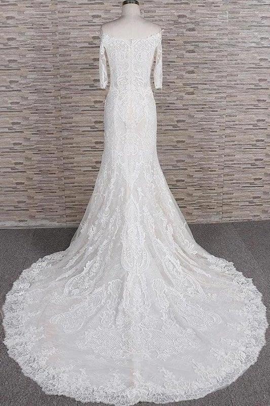 Awesome Appliques Court Train Mermaid Elegant Wedding Dresses by misshow.com