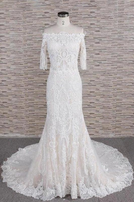 Awesome Appliques Court Train Mermaid Elegant Wedding Dresses by misshow.com