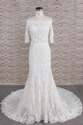 Awesome Appliques Court Train Mermaid Elegant Wedding Dresses by misshow.com