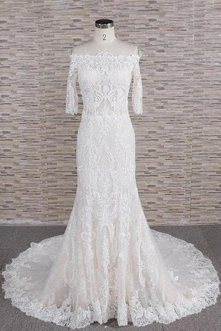Fantastische Applikationen Hofschleppe Meerjungfrau Elegante Brautkleider 