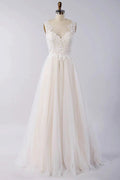 Awesome Appliques Tulle A-line Wedding Dress by misshow.com