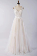 Awesome Appliques Tulle A-line Wedding Dress by misshow.com
