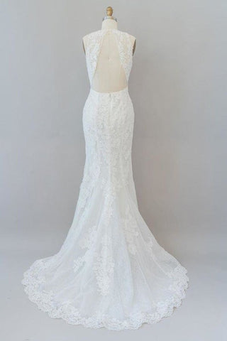 Fantastische Illusion Lace Mermaid Elegante Brautkleider 