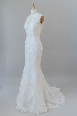 Fantastische Illusion Lace Mermaid Elegante Brautkleider 