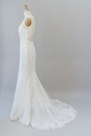 Fantastische Illusion Lace Mermaid Elegante Brautkleider 
