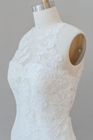 Fantastische Illusion Lace Mermaid Elegante Brautkleider 