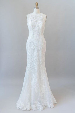 Fantastische Illusion Lace Mermaid Elegante Brautkleider 